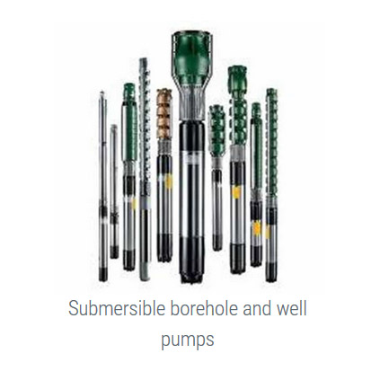 Submersible borehole and well pumps